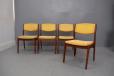 4 stripped down vintage teak dining chairs available without upholstery