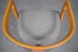Curved back 3 leg dining chair made in Denmark