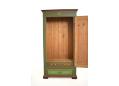 Solid pine wardrobe from early 1900s hand painted in shades of green.