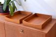 Midcentury design vintage teak organiser tray