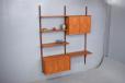 Vintage 2 bay teak modular shelving system produced by System CADO