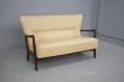 1943 Vintage beech frame sofa in cream upholstery