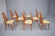 Set of 8 refurbished teak EVA dining chairs offering great comfort
