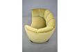 1940s production 2 seater kideny sofa in green velour upholstery