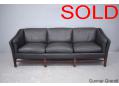 Gunnar Grandt 3 seat black leather sofa | 1975