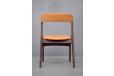 Vintage teak frame dining chair with orange vinyl upholstery - view 8