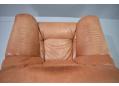 Light brown leather upholstered Danish high back armchair by Skalma.