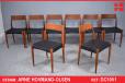 Arne Hovmand Olsen vintage teak dining chairs | Set of 8 - view 1