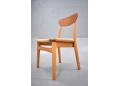 Beech framed child's chair made in Denmark with teak back rest.