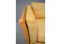 Classic Stouby design 2 seat Danish sofa in tan ox leather & beech.