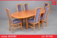 Vintage SKOVBY dining table with 2 extra leaves in cherry - view 1