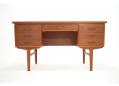 Spacious cupboard storage in teak 1960s desk