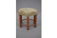 1950s hexagonal foot stool with original upholstery