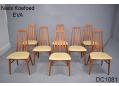 Niels Koefoed design set of 8 high back vintage teak dining chairs model EVA 