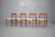 Set of model 75 teak dining chairs by Niels Moller for sale
