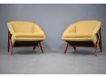 Midcentury Modern Danish armchairs designed 1953 for Louis G Thiersen	