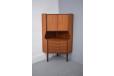 Vintage teak corner cabinet with rosewood inside by Danish Mobelfabrik