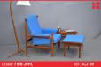 Finn Juhl vintage BWANA chair with footstool - new upholstered - view 1