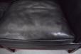 Space-saving box shape framed 2 seat sofa in black leather with matching 3 seater 