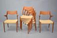 Set of 6 Niels Moller design teak frame dining chairs with papercord seats