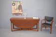 Teak gateleg dining table designed in 1951 by Peter Hvidt & Orla Molgaard