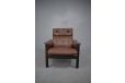 Vintage ox leather armchair with adjustable seat - view 3