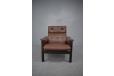 Vintage ox leather armchair with adjustable seat - view 3
