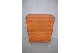 Vintage teak chest of 6 drawers with pull lip handes produced by munch Mobelfabrik