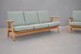 Vintage 3 seater light oak CIGAR sofa designed by Hans Wegner