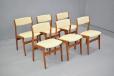 Teak dining chairs with padded seat and back rest made by NOVA