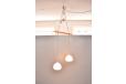 Vintage pendant light with double opeline glass shades  - view 3