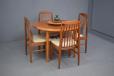 Vintage teak dining table with round top for sale