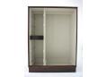 It contains a full dress length hanging space & shelved storage.
