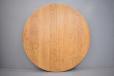 Round top farmhouse diing table can be extended with 2 extra leaves to seat 8