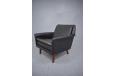 Black leather Mid-century design armchair produced by Fritz Hansen