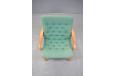 Vintage beech frame armchair with rattan woven back - view 5