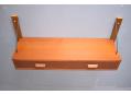 Teak wall hung cabinet with 2 drawers for PS System