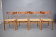 Set of 4 vintage beech frame dining chairs designed by Hans Vegner, 1950