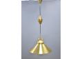Pendant light in polished brass with rise & fall function, Fritz Schlegel design.
