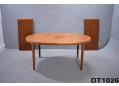 Oval top dining table in teak | 2 leaves