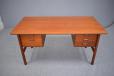 Midcentury Danish design desk in teak with 2 banks of drawers