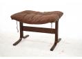 Ingmar Relling Siesta footstool in laminated beech & brown leather. SOLD