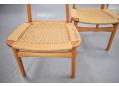 Child sized chair with papercord woven seat & beech frame.