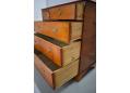5 drawer campaign chest in antique mahogany, Victorian English design for sale.