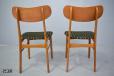 Pair of dinignc hairs with teak backrests for sale
