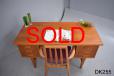 Small vintage teak desk from 1960s with 6 drawers - view 1