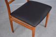 Set of 4 vintage teak dining chairs with leather upholstery | Erling Torvitz design - view 11