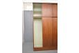 Midcentury design 4 door wardrobe in teak with baby blue interior made by Danish Cabinetmaker