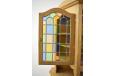 Antique oak corner cabinet with leaded glass door - view 10