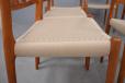 6 x model 83 and 2 x  model 66 dining chairs in teak designed by Neils Moller